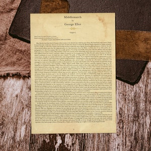 Middlemarch by George Eliot First Chapter Book Page Wall Art Print