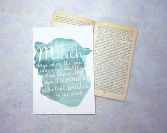 Charles Dickens Book Quote Wall Art Print - March Birthday Literary Gifts Great Expectations Gifts for Her Book Lover Bookworm Dorm Decor