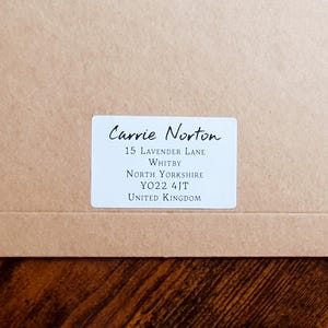 Pegatinas de remitente con nombre personalizado: suministros personalizados para pequeñas empresas, etiquetas de remitente, pegatinas de dirección modernas y minimalistas.