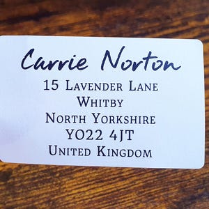 Pegatinas de remitente con nombre personalizado: suministros personalizados para pequeñas empresas, etiquetas de remitente, pegatinas de dirección modernas y minimalistas.