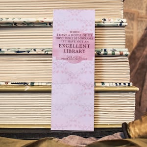 Jane Austen Book Quote Bookmark for Books - Pride and Prejudice Book Quote Bookmark, Literary Gifts for Book Lovers, Bookish Bookmarks