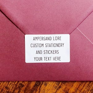 Pegatinas rectangulares con texto personalizado: etiquetas de texto personalizadas para pequeñas empresas, pegatinas minimalistas y modernas con remitente y cualquier texto.