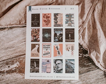 Custom Book Cover Stickers - Reading Journal Supplies - Personalized Book Covers Sticker Sheets