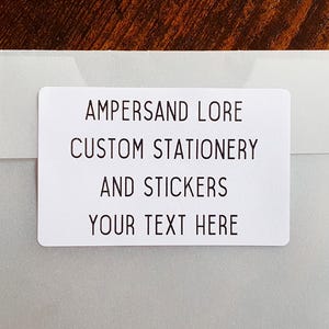 Pegatinas rectangulares con texto personalizado: etiquetas de texto personalizadas para pequeñas empresas, pegatinas minimalistas y modernas con remitente y cualquier texto.