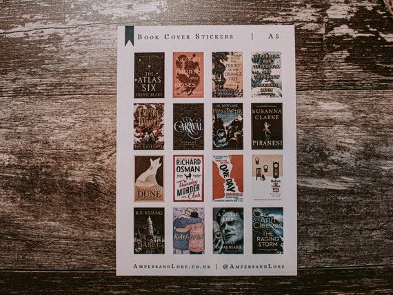 Custom Book Cover Stickers - Reading Journal Supplies - Personalized Book Covers Sticker Sheets