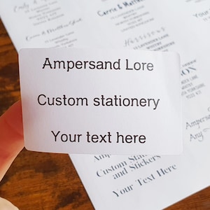 Pegatinas rectangulares con texto personalizado: etiquetas de texto personalizadas para pequeñas empresas, pegatinas minimalistas y modernas con remitente y cualquier texto.
