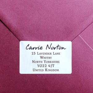 Pegatinas de remitente con nombre personalizado: suministros personalizados para pequeñas empresas, etiquetas de remitente, pegatinas de dirección modernas y minimalistas.