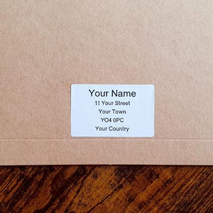 Aangepaste rechthoekige stickers voor retouradres - gepersonaliseerde retouradreslabels voor kleine bedrijven, minimalistische moderne retouradresstickers