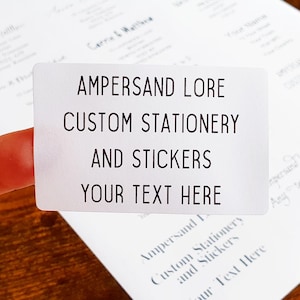 Pegatinas rectangulares con texto personalizado: etiquetas de texto personalizadas para pequeñas empresas, pegatinas minimalistas y modernas con remitente y cualquier texto.