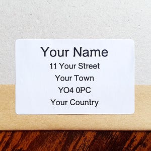 Aangepaste rechthoekige stickers voor retouradres - gepersonaliseerde retouradreslabels voor kleine bedrijven, minimalistische moderne retouradresstickers