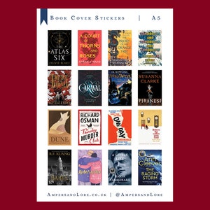 Custom Book Cover Stickers - Reading Journal Supplies - Personalized Book Covers Sticker Sheets