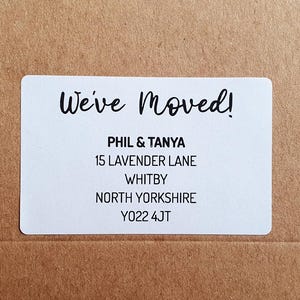 Custom We've Moved-adresstickers - verhuislabels, gepersonaliseerd adreslabel nieuw huis, retouradreslabel nieuwe familie