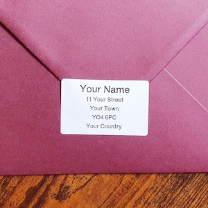Pegatinas rectangulares de dirección de retorno personalizadas: etiquetas de dirección de retorno personalizadas para pequeñas empresas, pegatinas de dirección de retorno modernas y minimalistas.