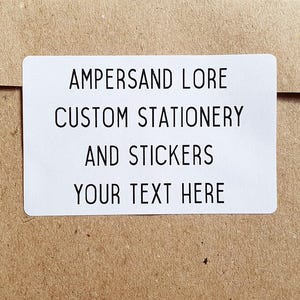 Pegatinas rectangulares con texto personalizado: etiquetas de texto personalizadas para pequeñas empresas, pegatinas minimalistas y modernas con remitente y cualquier texto.