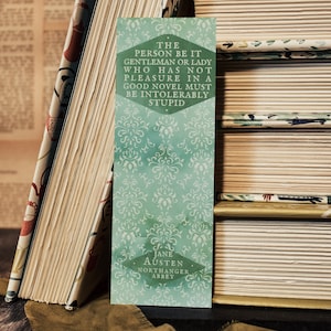 Jane Austen Regal Bookmark for Books - Northanger Abbey Book Quote Bookmark, Literary Gifts for Book Lovers, Bookish Bookmarks