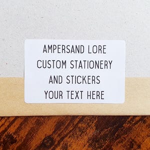 Rechthoekige tekststickers op maat - Gepersonaliseerde tekstlabels voor kleine bedrijven, minimalistische moderne retouradresstickers, tekststickers: