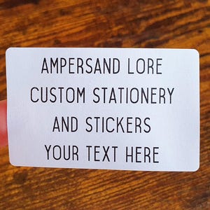 Pegatinas rectangulares con texto personalizado: etiquetas de texto personalizadas para pequeñas empresas, pegatinas minimalistas y modernas con remitente y cualquier texto.