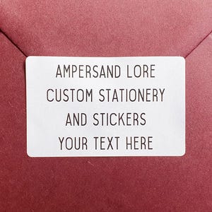 Rechthoekige tekststickers op maat - Gepersonaliseerde tekstlabels voor kleine bedrijven, minimalistische moderne retouradresstickers, tekststickers: