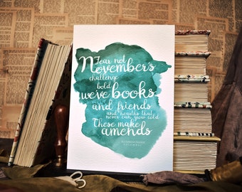 Motivational Literary Quote Wall Art Print - November Birthday, Literary Gifts for Her, Book Lover Gifts, Bookworm Gifts, Dorm Decor tumblr