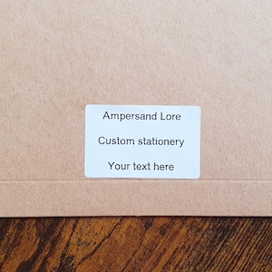 Pegatinas rectangulares con texto personalizado: etiquetas de texto personalizadas para pequeñas empresas, pegatinas minimalistas y modernas con remitente y cualquier texto.