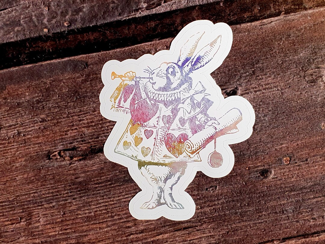 Alice in Wonderland the White Rabbit Trumpeter Waterproof Vinyl Sticker ...