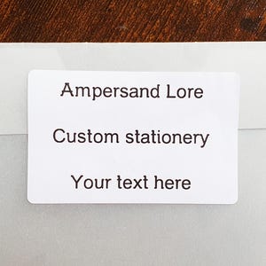 Rechthoekige tekststickers op maat - Gepersonaliseerde tekstlabels voor kleine bedrijven, minimalistische moderne retouradresstickers, tekststickers: