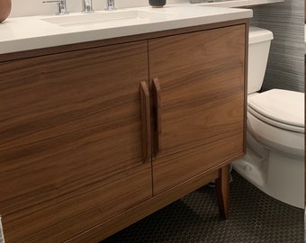 40" Mid Century Bathroom Vanity Cabinet - Single Sink, 2 Doors, No Drawers - Customize to Your Unique Style - For New Home Build or Remodel