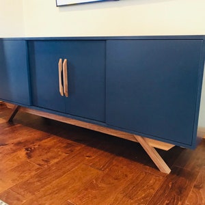 72" Mid Century TV Console/ Credenza Cabinet - 4 Doors, No Drawers - Customize to Your Unique Style