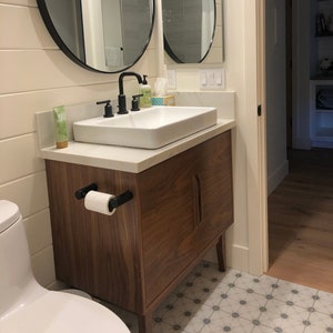 36 Mid Century Bathroom Vanity Cabinet Single Sink, 2 Door, No Drawer Customize to Your Unique Style For New Home Build or Remodel image 3