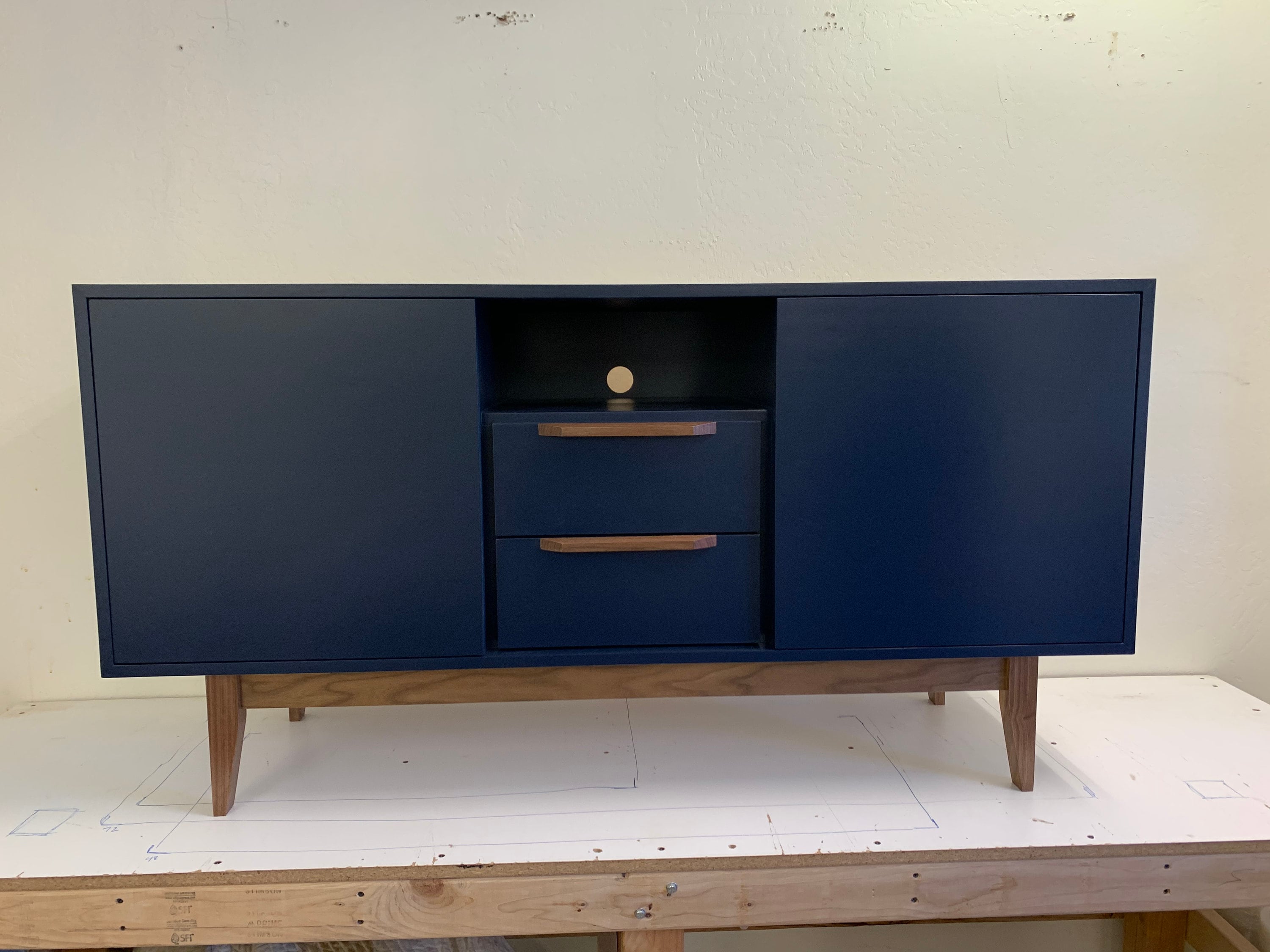 Navy credenza outlet