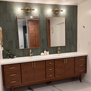 Bathroom Vanity NEW Walnut 96 Hand Built Mid Century Style Bathroom ...