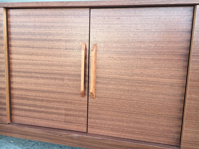 NEW Hand Built Mid Century Inspired Buffet / Credenza. Mahogany four door with straight leg base FREE SHIPPING image 5