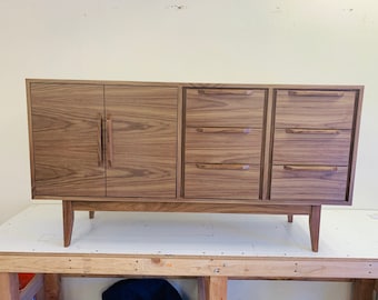 NEW Hand Built Mid Century Style 60" TV Cabinet / Buffet / Credenza - Free Shipping!