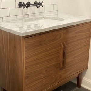 36 Mid Century Bathroom Vanity Cabinet Single Sink, 2 Door, No Drawer Customize to Your Unique Style For New Home Build or Remodel image 2