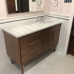 NEW Hand Built Mid Century Style Bathroom Vanity Cabinet - Etsy
