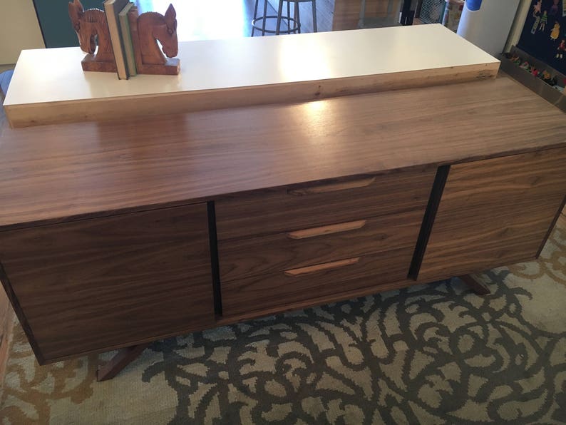 72 Mid Century Credenza/TV Console 2 Doors, 3 Drawers Customize to Your Unique Style image 5