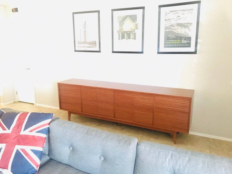 96 TV Console/ Credenza / Buffet Mid-Century Style in Mahogany image 4