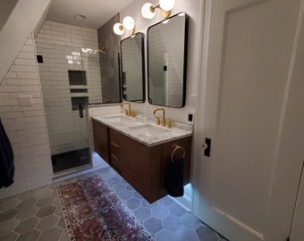 Towel Sets Mid-Century Floating Vanity Bathroom