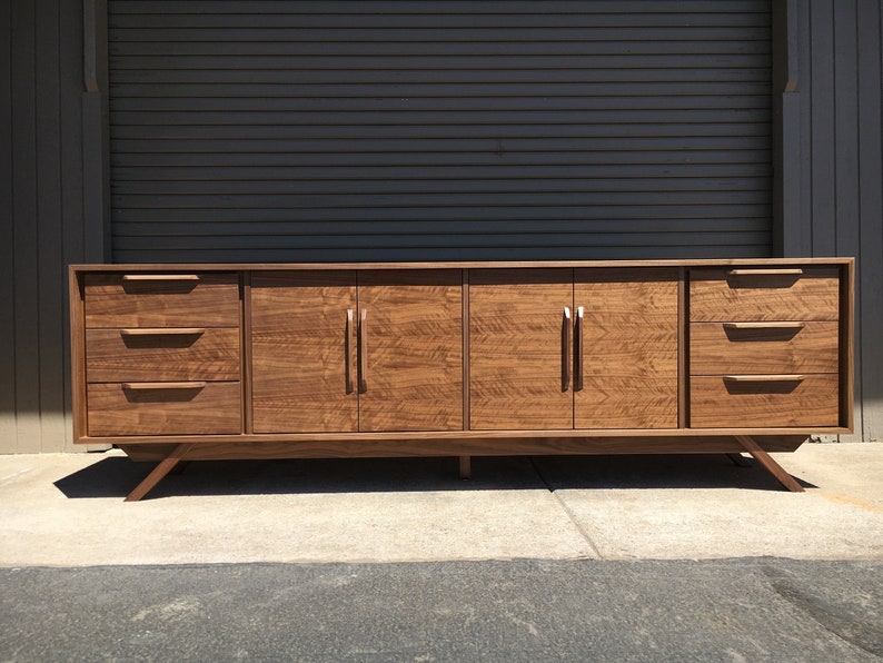 96 Mid Century Custom Sideboard/ Credenza 4 Doors, 6 Drawers Customize to Your Unique Style Bild 1