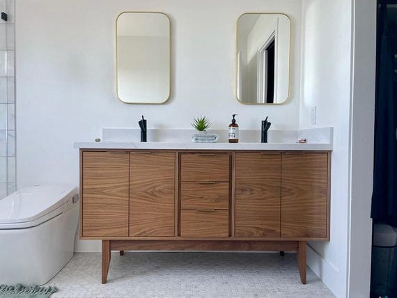 60 Bespoke Bathroom Vanity Cabinet Dual Sink 4 Door 3 Drawers for New Home Build or Remodel Etsy
