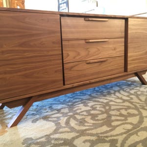 72 Mid Century Credenza/TV Console 2 Doors, 3 Drawers Customize to Your Unique Style image 4