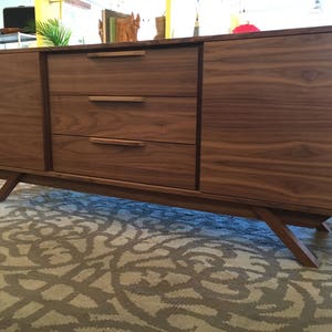 72 Mid Century Credenza/TV Console 2 Doors, 3 Drawers Customize to Your Unique Style image 2