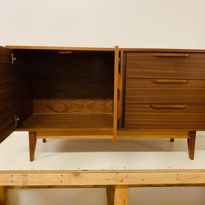 52 Mid Century Bathroom Vanity Cabinet Left Offset Single Sink, 2 Doors, 3 Drawers Customize to Your Unique Style image 3