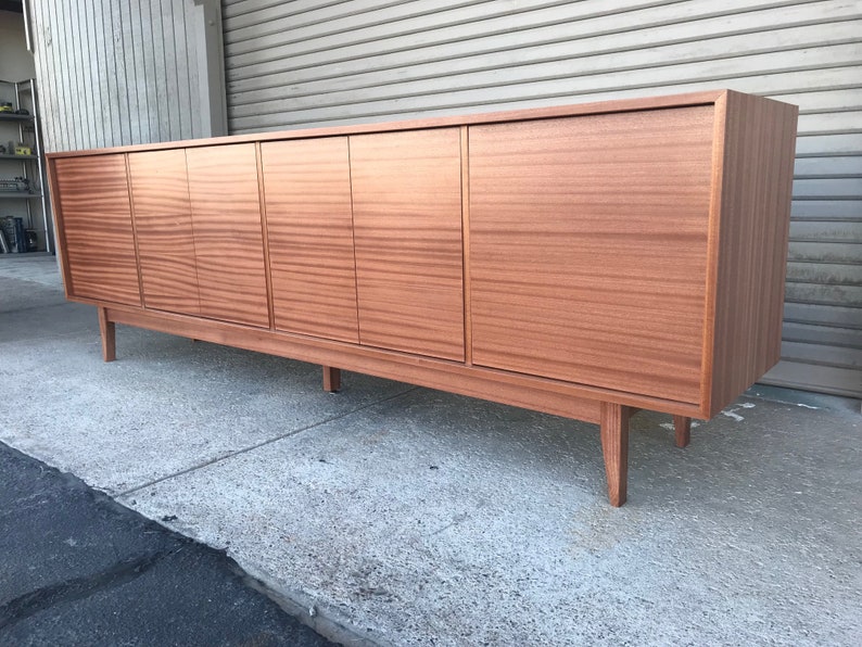 96 TV Console/ Credenza / Buffet Mid-Century Style in Mahogany image 1