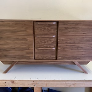 NEW Hand Built Mid Century Style 54 Wide Buffet / Credenza / Liquor Cabinet Free Shipping image 1