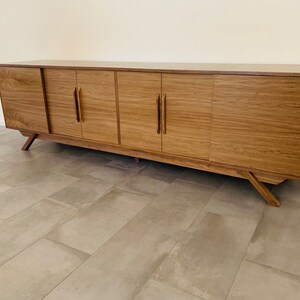 96 TV Console/ Credenza/ Buffet Mid-Century Style in Walnut image 2