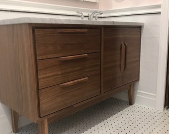 NEW Hand Built Walnut Bathroom Vanity Cabinet / Buffet | Etsy