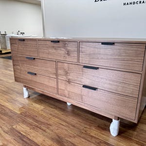Handmade Mid Century Modern 7 Drawer Dresser, 72&quot; Custom Wood Bedroom Dresser, USA Made