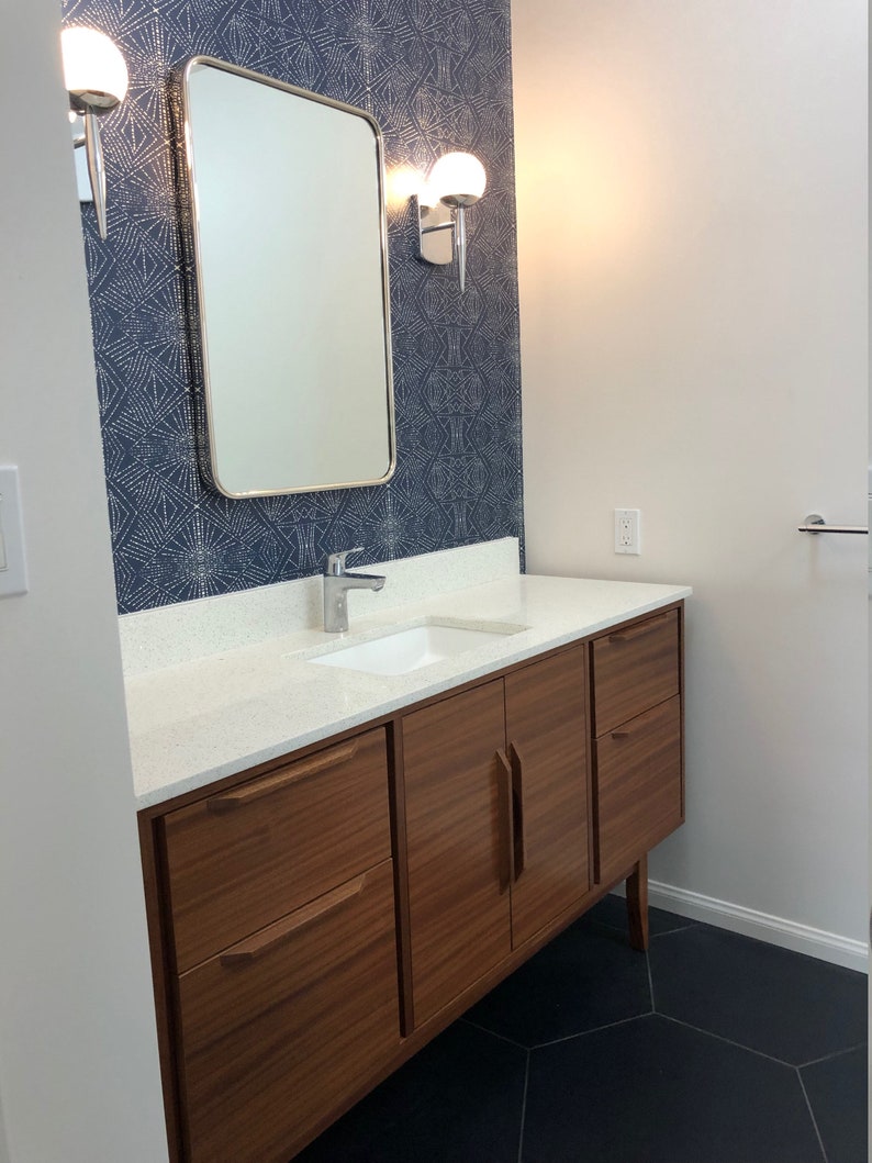 FREE SHIPPING New Mid Century Style 60 Bathroom Vanity Etsy