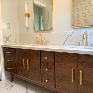 Bathroom Vanity NEW Walnut 96 Hand Built Mid Century - Etsy